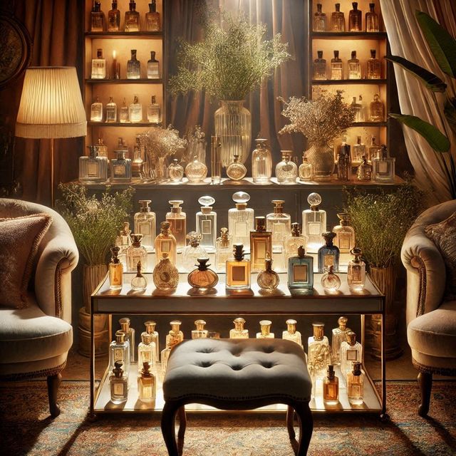 AI obrázek na téma sběratelství parfémů